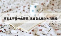 黑客木马是什么意思_黑客怎么植入木马教程