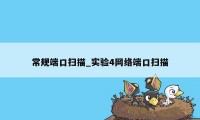 常规端口扫描_实验4网络端口扫描