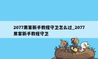 2077黑客新手教程守卫怎么过_2077黑客新手教程守卫