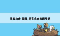 黑客攻击 美国_黑客攻击美国导航