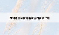 胡锡进回应被网络攻击的简单介绍