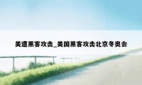 美遭黑客攻击_美国黑客攻击北京冬奥会