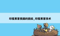 印度黑客我国的回应_印度黑客技术