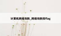 计算机网络攻防_网络攻防找flag