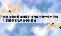 黑客攻击计算机网络的行为属于哪种安全范畴?_网络黑客攻防属于计算机