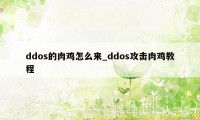 ddos的肉鸡怎么来_ddos攻击肉鸡教程