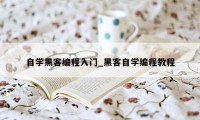 自学黑客编程入门_黑客自学编程教程