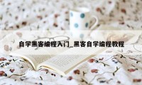 自学黑客编程入门_黑客自学编程教程