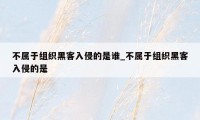 不属于组织黑客入侵的是谁_不属于组织黑客入侵的是