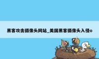 黑客攻击摄像头网站_美国黑客摄像头入侵o