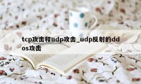 tcp攻击和udp攻击_udp反射的ddos攻击