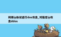 利用ip协议进行dos攻击_对指定ip攻击ddos